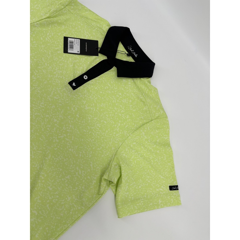 Bad Birdie Mens Pique Polo Shadow Lime Neon Green Golf Shirt BBMP007-570 Large